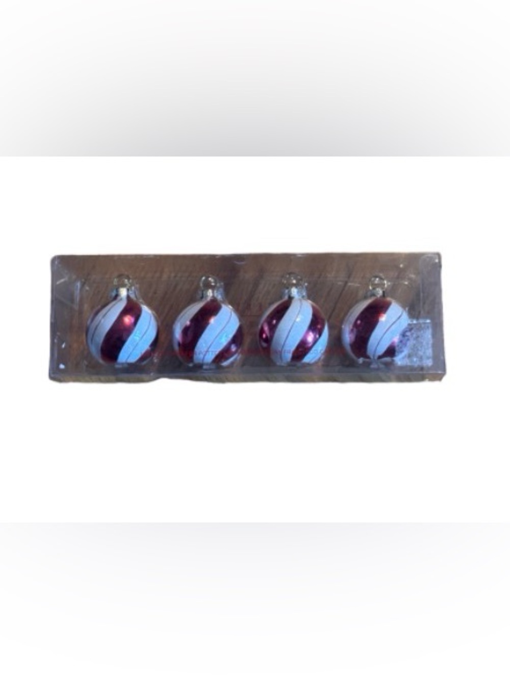 Pottery Barn Red/White Stripe Ornament Place Card Holder Set of 4